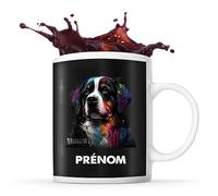 Planetee Tasse Bouvier Bernois dog Style Street Art Prénom Nom Personnalisable | Mug Café Thé Idée Cadeau Personnalisé Homme Femme Original pour propriétaire de chien