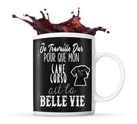 Planetee Tasse Cane Corso Je travaille dur | Mug Café Thé Idée Cadeau humour mignon pour propriétaire de chien