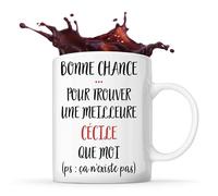 Planetee Tasse Cécile ça n'existe pas | Mug Cadeau Prénom Surnom Nom de Famille Anniversaire Noël
