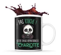 Planetee Tasse Charlotte Pas Touche Panda | Mug Prénom Cadeau Anniversaire Humour