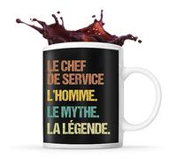 Planetee Tasse Chef de service Légende Vintage | Mug homme Humour idée cadeau anniversaire collègue ami