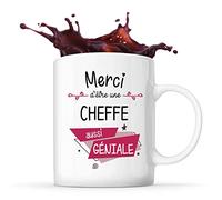 Planetee Tasse Cheffe Géniale | Idée Cadeau Collègue Travail Retraite