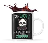 Planetee Tasse Cheffe Pas touche | Mug Humour idée cadeau anniversaire collègue ami
