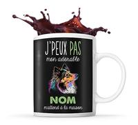 Planetee Tasse Chien de Berger des Shetland Adorable m'attend à la maison Prénom Nom Personnalisable | Mug Café Thé Idée Cadeau Personnalisé Homme Femme Original pour propriétaire de chien
