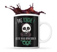 Planetee Tasse Cloé Pas Touche Panda | Mug Prénom Cadeau Anniversaire Humour