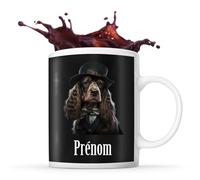 Planetee Tasse Cocker Spaniel Anglais Mafia 20's Prénom Nom Personnalisable | Mug Café Thé Idée Cadeau Personnalisé Homme Femme Original pour propriétaire de chien
