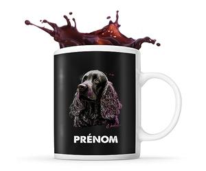 Planetee Tasse Cocker Spaniel Anglais Style Street Art Prénom Nom Personnalisable | Mug Café Thé Idée Cadeau Personnalisé Homme Femme Original pour propriétaire de chien