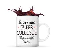 Planetee Tasse Corinne Une Super Collègue | Mug Cadeau Prénom Nom de Famille Travail Métier Départ Retraite Collègue