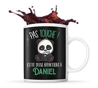 Planetee Tasse Daniel Pas Touche Panda | Mug Prénom Cadeau Anniversaire Humour