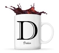 Planetee Tasse Didier Lettre Chic | Mug Céramique | Idée Cadeau Prénom pour Cuisinier Barbecue Jardinage Oncle Parrain Beau Papa Collègue Départ Retraite Noël