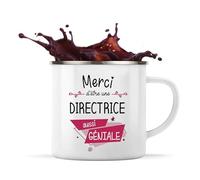 Planetee Tasse Directrice Géniale 360 ml | Mug Émaillé Métallique | Idée Cadeau Collègue Travail Retraite