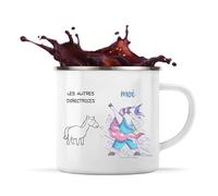 Planetee Tasse Directrice les autres vs Moi 360 ml | Mug Émaillé Métallique | Idée Cadeau Humour Métier Départ Retraite Collègue Travail Anniversaire Noël