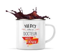 Planetee Tasse Docteur 360 ml | Mug Émaillé Métallique | Idée Cadeau Collègue Travail Retraite