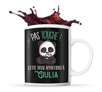 Planetee Tasse Giulia Pas Touche Panda | Mug Prénom Cadeau Anniversaire Humour