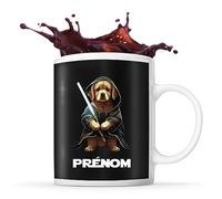 Planetee Tasse Golden retriever avec sabre laser Prénom Nom Personnalisable - Mug Café Thé Idée Cadeau Personnalisé Homme Femme Original pour Propriétaire de Chiot