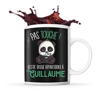 Planetee Tasse Guillaume Pas Touche Panda | Mug Prénom Cadeau Anniversaire Humour