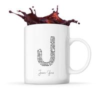 Planetee Tasse Jean-Yves Lettre Littérature | Mug Céramique | Idée Cadeau Prénom Livre Lecture Anniversaire Oncle Parrain Beau Papa Collègue Départ Retraite Noël
