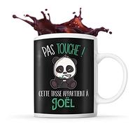 Planetee Tasse Joël Pas Touche Panda | Mug Prénom Cadeau Anniversaire Humour