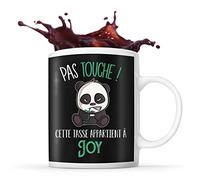 Planetee Tasse Joy Pas Touche Panda | Mug Prénom Cadeau Anniversaire Humour