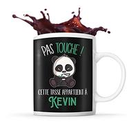 Planetee Tasse Kevin Pas Touche Panda | Mug Prénom Cadeau Anniversaire Humour