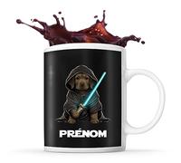 Planetee Tasse Labrador Retriever avec sabre laser Prénom Nom Personnalisable | Mug Café Thé Idée Cadeau Personnalisé Homme Femme Original pour propriétaire de chien