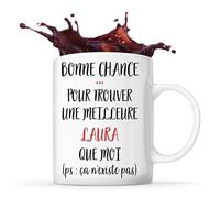 Planetee Tasse Laura ça n'existe pas Femme | Idée Mug Cadeau Prénom Surnom Nom de Famille Anniversaire Noël