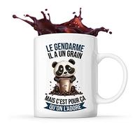 Planetee Tasse Le Gendarme Panda Café | Idée Mug Cadeau Travail Métier Humour Collègue Homme Anniversaire Noël