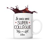 Planetee Tasse Lilou Une Super Collègue | Idée Mug Cadeau Prénom Nom de Famille Travail Métier Départ Retraite Collègue