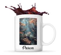Planetee Tasse Loutre Prénom Personnalisable Fantastique Loutre dans une Scène de Fantaisie Surréaliste, Mélangeant Réalité et Éléments Imaginatifs. | Mug Original Customisable