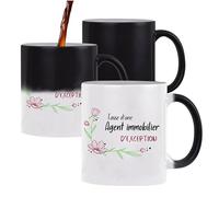 Planetee Tasse Magique Agent immobilier d'exception Femme | Mug qui change couleur avec la chaleur | Idée Cadeau Collègue Travail Retraite