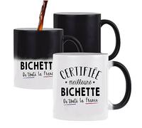 Planetee Tasse Magique Certifiée meilleure Bichette | Mug qui change couleur avec la chaleur idée cadeau originale