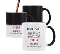 Planetee Tasse Magique Coiffeur | Mug qui change couleur avec la chaleur | Idée Cadeau Prénom Surnom Nom de Famille Humour Collègue Travail Anniversaire Noël