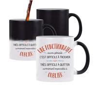 Planetee Tasse Magique Fonctionnaire Aussi Géniale - Mug qui change couleur avec la chaleur - Idée Cadeau Original Patronne Collègue - Anniversaire, Départ Retraite, Travail, Bureau