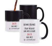 Planetee Tasse Magique Julie ça n'existe pas Femme | Mug qui change couleur avec la chaleur | Idée Cadeau Prénom Surnom Nom de Famille Humour Collègue Travail Anniversaire Noël