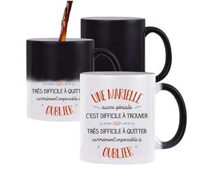 Planetee Tasse Magique Marielle aussi géniale | Mug qui change couleur avec la chaleur | Idée Cadeau Prénom Surnom Nom de Famille Humour Collègue Travail Anniversaire Noël