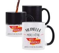 Planetee Tasse Magique Murielle géniale sans faire exprès | Mug qui change couleur avec la chaleur | Idée Cadeau Humour Collègue Travail Famille Anniversaire Noël
