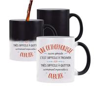 Planetee Tasse Magique Orthophoniste Aussi Géniale - Mug qui change couleur avec la chaleur - Idée Cadeau Original Patronne Collègue - Anniversaire, Départ Retraite, Travail, Bureau