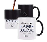 Planetee Tasse Magique Pierre Un Super Collègue Homme | Mug qui change couleur avec la chaleur | Idée Cadeau Prénom Surnom Nom de Famille Humour Collègue Travail Métier Départ Retraite