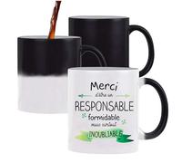 Planetee Tasse Magique Responsable Inoubliable Homme | Mug qui change couleur avec la chaleur | Idée Cadeau Collègue Travail Retraite