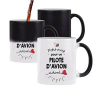 Planetee Tasse Magique un Pilote d'avion adoré | Mug qui change de couleur avec la chaleur Idée Cadeau Humour