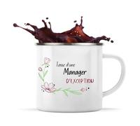 Planetee Tasse Manager d'exception Femme 360 ml | Mug Émaillé Métallique | Idée Cadeau Collègue Travail Retraite