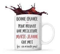 Planetee Tasse Marie-Jeanne ça n'existe pas Femme | Idée Mug Cadeau Prénom Surnom Nom de Famille Anniversaire Noël