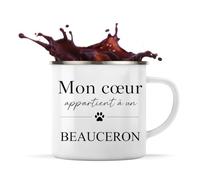 Planetee Tasse métallique Mon coeur Beauceron Cadeau Vanlife Propriétaire de Chien