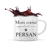 Planetee Tasse métallique Mon coeur Persan Cadeau Propriétaire de Chat