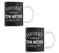 Planetee Tasse métier personnalisable certifié(e) meilleur(e) de France | Mug café ou thé idée cadeau personnalisé drôle et original collègue de travail