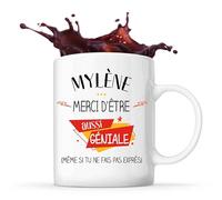 Planetee Tasse Mylène géniale sans faire exprès | Idée Mug Cadeau Prénom Surnom Nom de Famille Anniversaire Noël