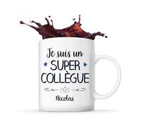 Planetee Tasse Nicolas Un Super Collègue | Idée Mug Cadeau Prénom Nom de Famille Travail Métier Départ Retraite Collègue