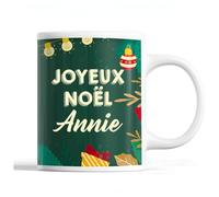 Planetee Tasse Noël Annie | Mug prénom femme Idée Cadeau de Noël original Vert