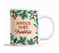 Planetee Tasse Noël Frédéric | Mug prénom homme Idée Cadeau de Noël original Beige