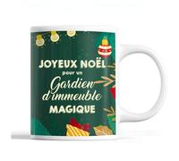 Planetee Tasse Noël Gardien d'immeuble | Mug homme Idée Cadeau de Noël original famille collègue Vert